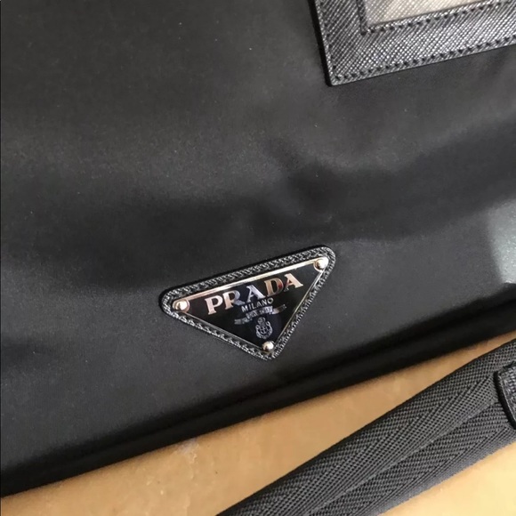 Authentic Prada Leather Trimmed Messenger - Picture 6 of 10